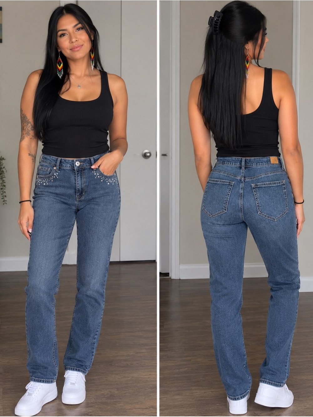 Jordache Women's Embellished Skinny Crop Jeans - Size 14